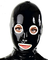 Anatomical Latex Hood with Round Eyes and Back Zipper