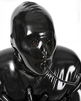 Latex Hood with Eyes Perforations and Breathing Tube