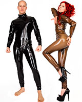 Latex Catsuit with 2 Way Zipper