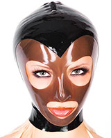 Female Latex Hood with Contrast Colour Face Mask and Zipper