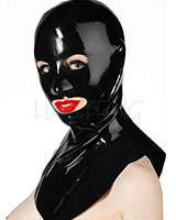 Anatomical Latex Hangman's Hood with Mouth and Eyes Openings