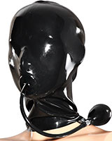 Latex Hood with Inflatable Gag - also with Back Zipper