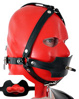 Thick Rubber Head Harness with Butterfly Gag - Also as Lockable
