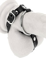 Leather Ball Straps - no Lining - with Cock Ring - Click Image to Close