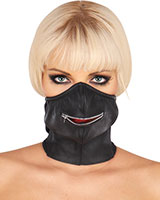 Zipped Leather Mouth Mask - Click Image to Close
