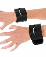 Leather Arm Cuffs with D-Rings - Click Image to Close