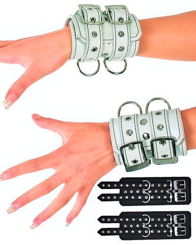 Leather Arm Cuffs with D-Rings