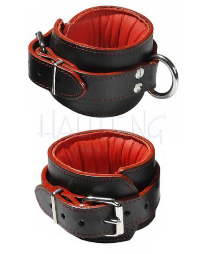 Leather Arm Cuffs - padded - with D-Rings