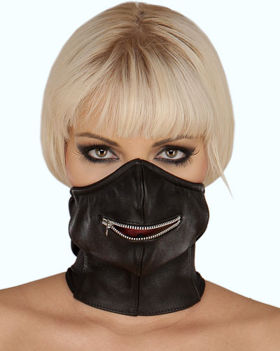 Zipped Leather Mouth Mask