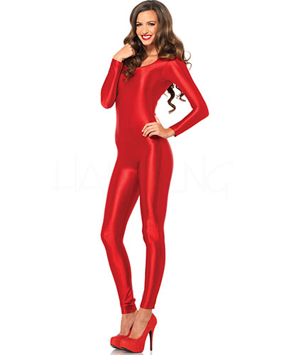 Roter Stretch-Catsuit