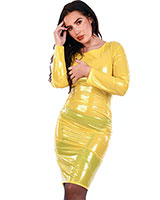 PVC Pencil Dress with Back Zipper - up to 4XL