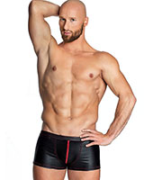 Matte Wetlook Shorts with Red Zipper