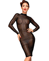 Striped Tulle Decadence Pencil Dress - up to 3XL - Click Image to Close