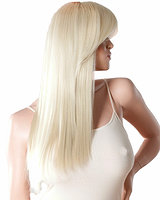 Long Sleek Blonde Wig - Click Image to Close